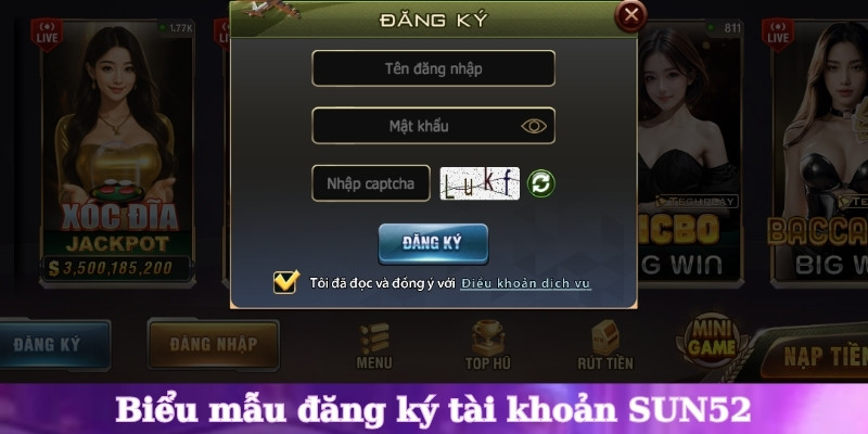 Biểu mẫu đăng ký SUN52