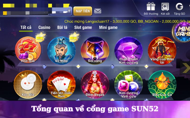 hướng dẫn nạp tiền sun52